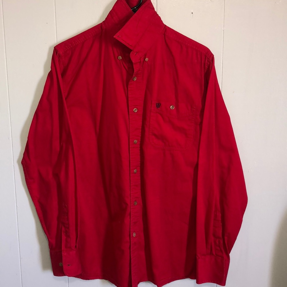 Men’s red Tempco button up shirt size small